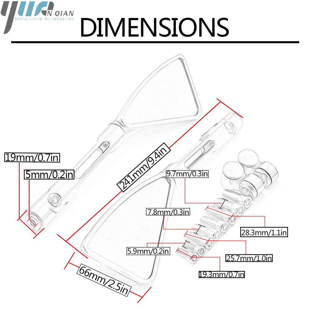 Универсальные аксессуары для мотоциклов CNC алюминиевые зеркала заднего вида