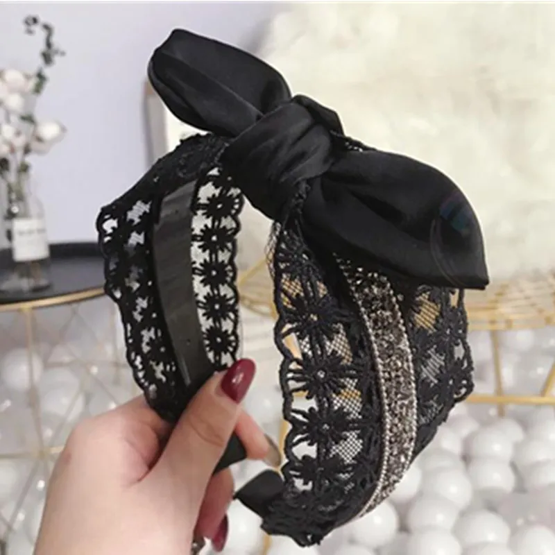 

Women Lace Headband Crystal Adults Hairband Head Band Knot Women Hair Accessories Letters Headband Hairband Wide Hair Hoop