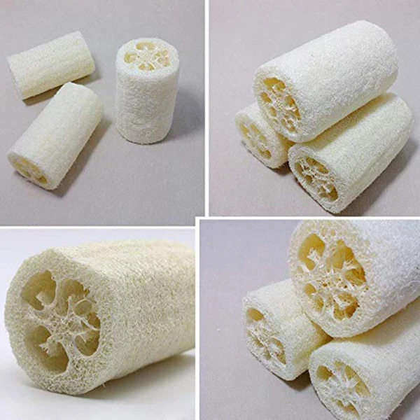 Натуральный 6 упаковка органических мочалок люфа спа отшелушивающая мочалка