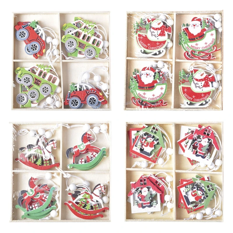 

12 шт., деревянные подвески в стиле ретро