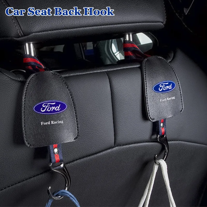 

Vehicle Supplies Car Logo Seat Back Leather Hook Seat Back Hanger For Ford Fiesta EcoSport Escort Focus 1 2 3 mk2