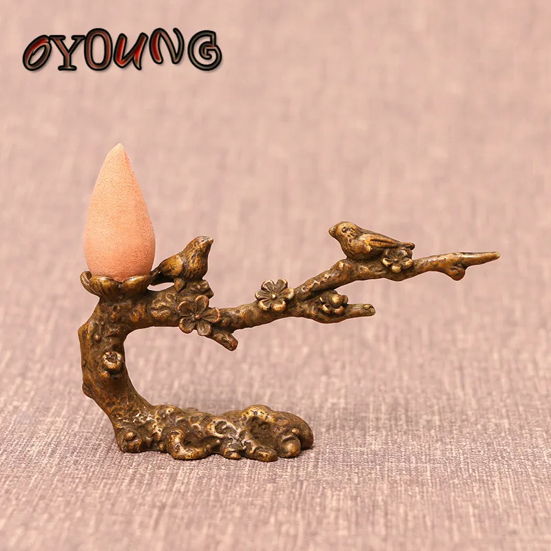 Миниатюрные медные фигурки сливы в античном стиле украшения для чайного столика