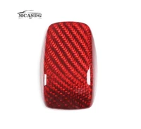 red dry hard real carbon fiber key case cover sticker fit for mercedes benz c e s class
