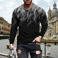 new sale in 2021 3d color art printing mens t shirt gentleman style design long sleeve spring autumn fashion handsome apparel