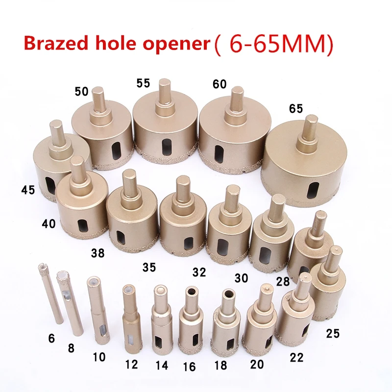

Hole Drill 6mm-65mm Brazed Dry Diamond Drilling Core Bits Ceramic Tile Hole Saw Marble Porcelain Stone Drill Bit Electric Tools