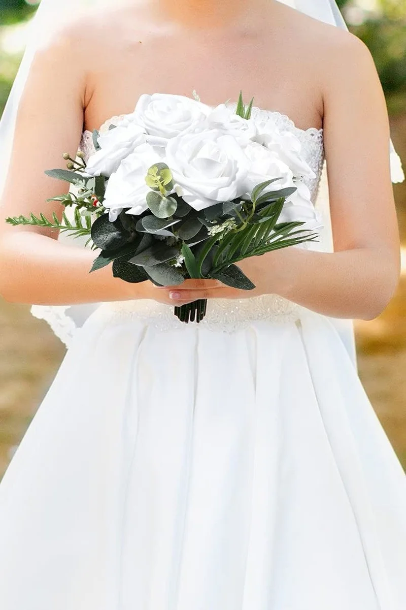 

Artificial Flowers Roses 50pcs Fake Flowers Foam Roses Bulk with Stem for DIY Wedding Party Bouquets Centerpieces Decorations