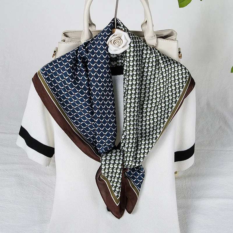 Клетчатый Графический Печатный Новый Шелковый шарф квадратные шелковые шарфы