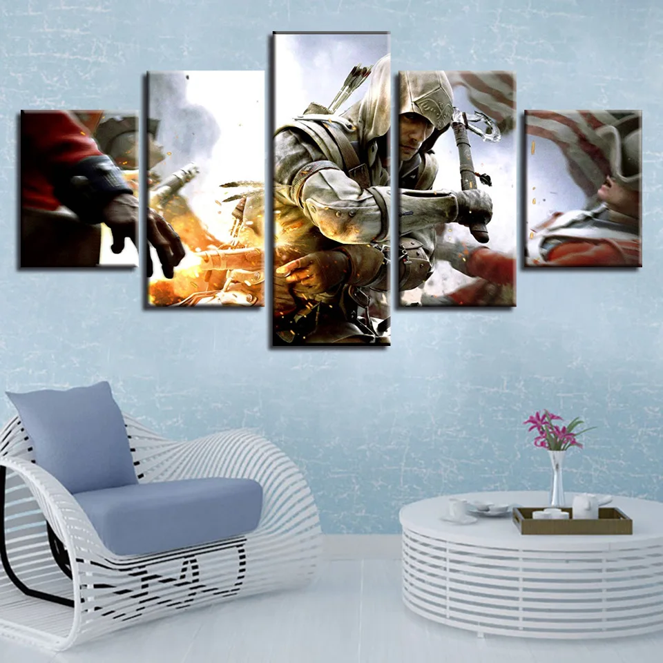 Картины на холсте Assassins Creed Connor несколько войн стены искусства рамки дома 36 Декор 5