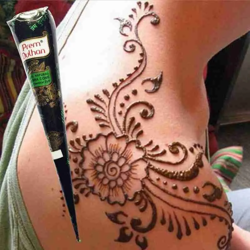 Водостойкая индийская хна для Временной Татуировки коричневая краска тела