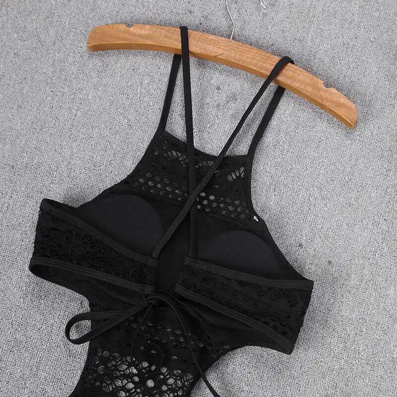 2020 летний модный женский купальник сексуальный цельный пуш ап кружевное ажурное