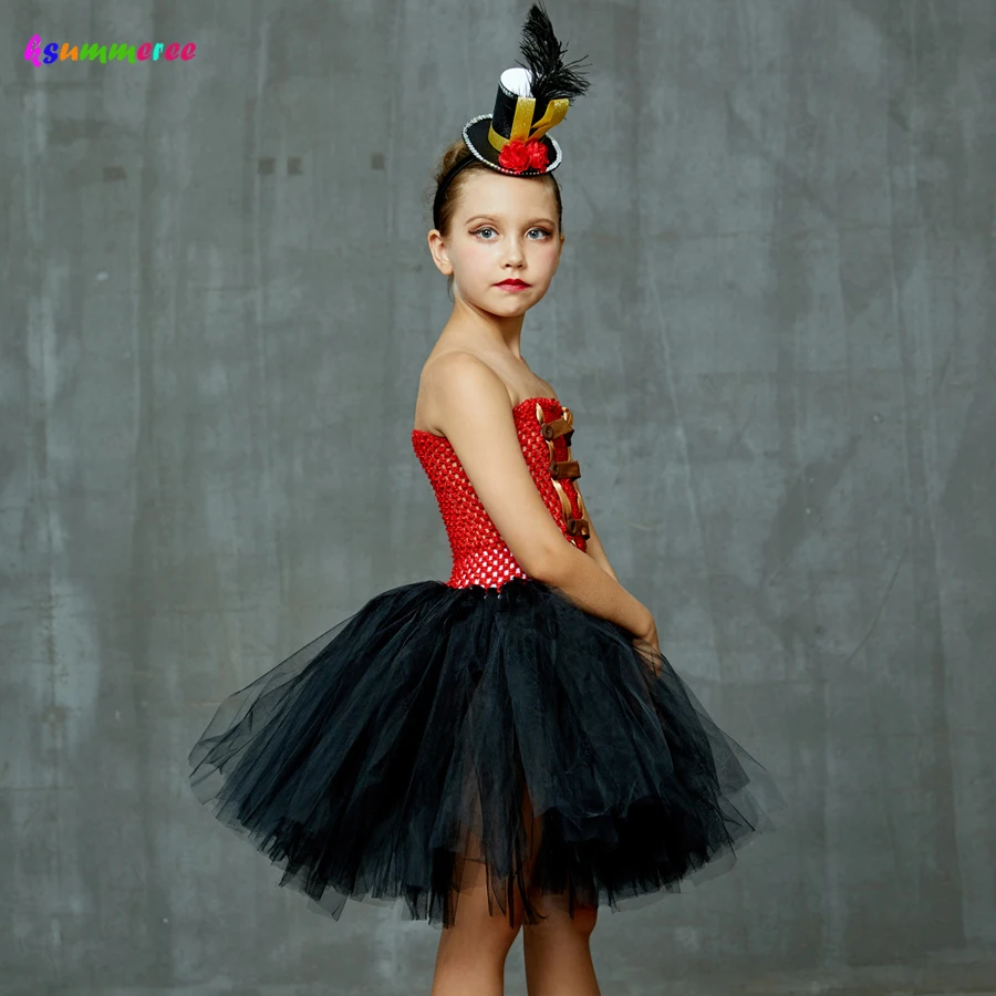 Girls Ringmaster Costume Circus Nutcracker Fancy Tutu Dress Kids Tulle Birthday Party Girl Halloween Up Clothes | Детская одежда и