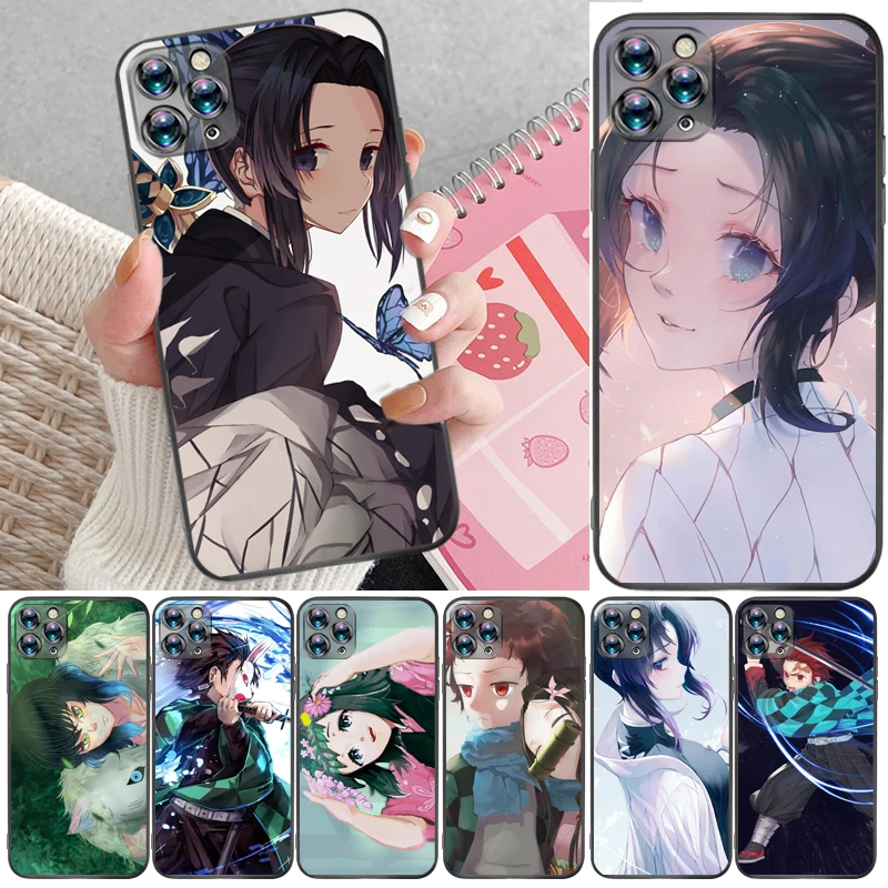 

Demon Slayer Kimetsu No Yaiba Agatsuma Zenitsu Kamado Nezuko Kamado Tanjirou Phone Case For iPhone XR XS Max Coque Back Cover