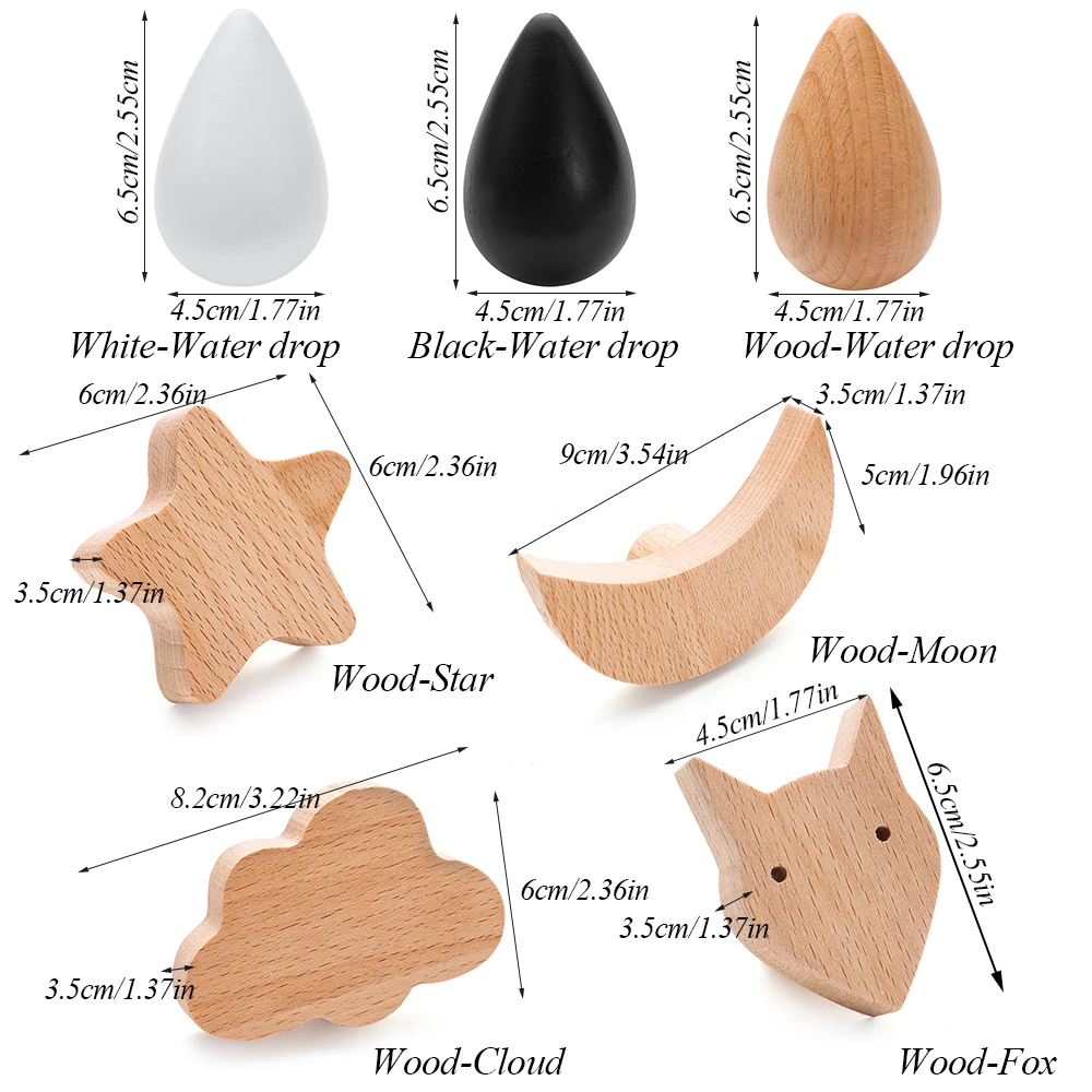 Настенные крючки из натурального бука для пальто и шляп 1 шт. | Дом сад