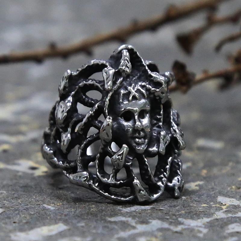 Стиль ретро Готический стиль ядовитых змей волосы кольцо с Медузой Горгоной