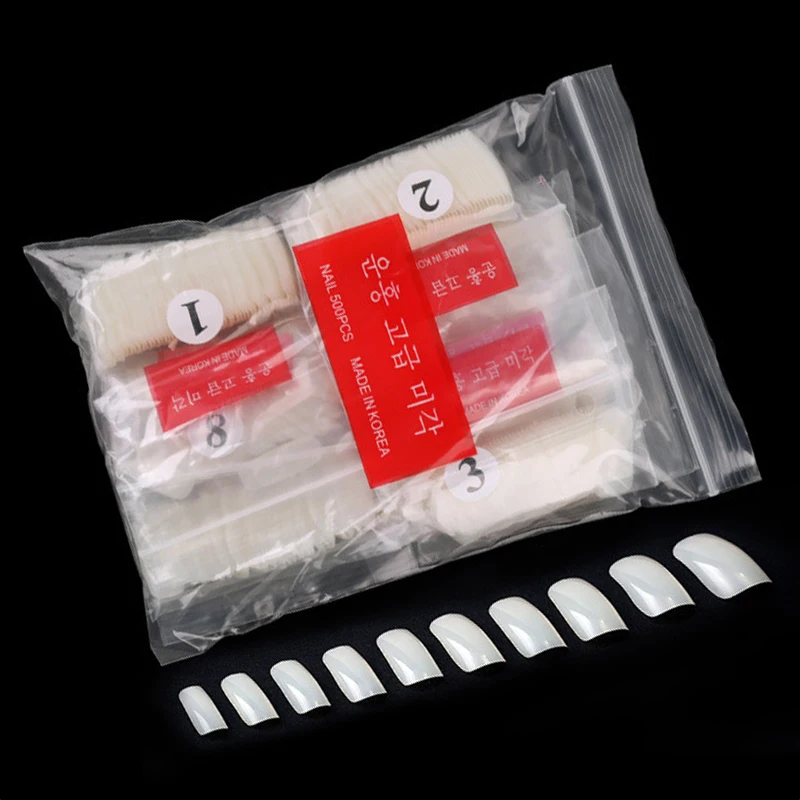 

500 шт. прозрачный/естественные Ложные ногтей Французский Стиль акриловые УФ-гель для ногтей украшение для маникюра «сделай сам»