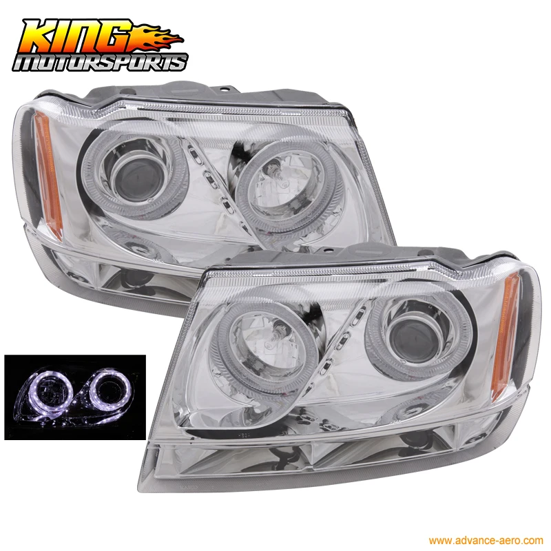 Налобный фонарь светодиодный для Jeep Grand Cherokee 1999 2004|projector headlamp|halo headlightshalo projector