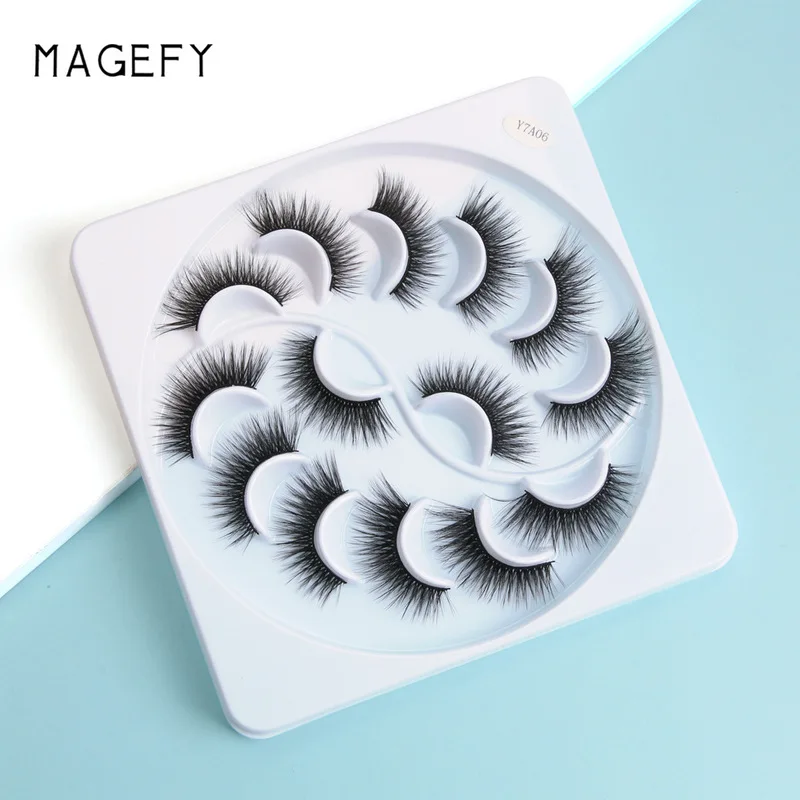 7 пар 3D норковые накладные ресницы натуральные толстые длинные для глаз