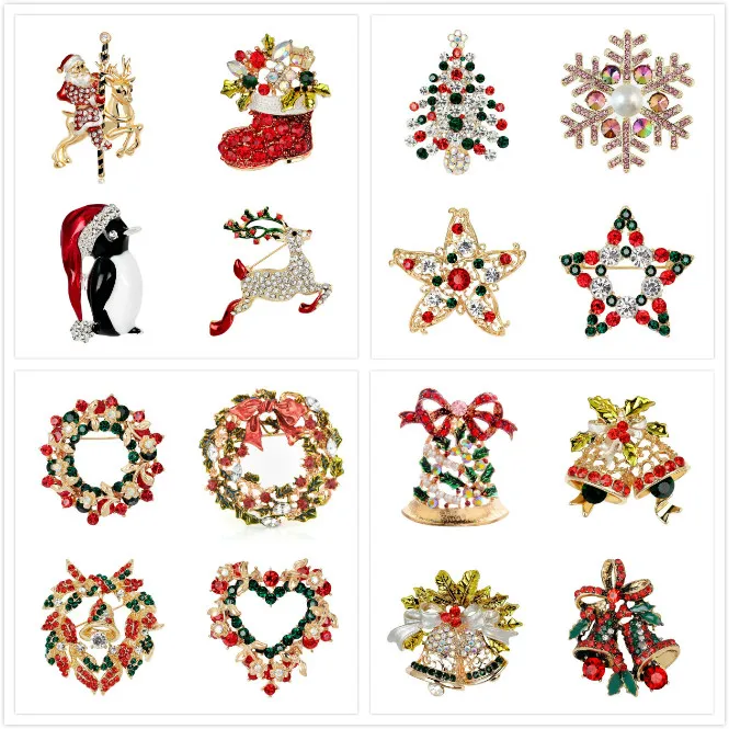 Красивые модные Новогодние рождественские сапоги брошь Санта Клаус обувь карета