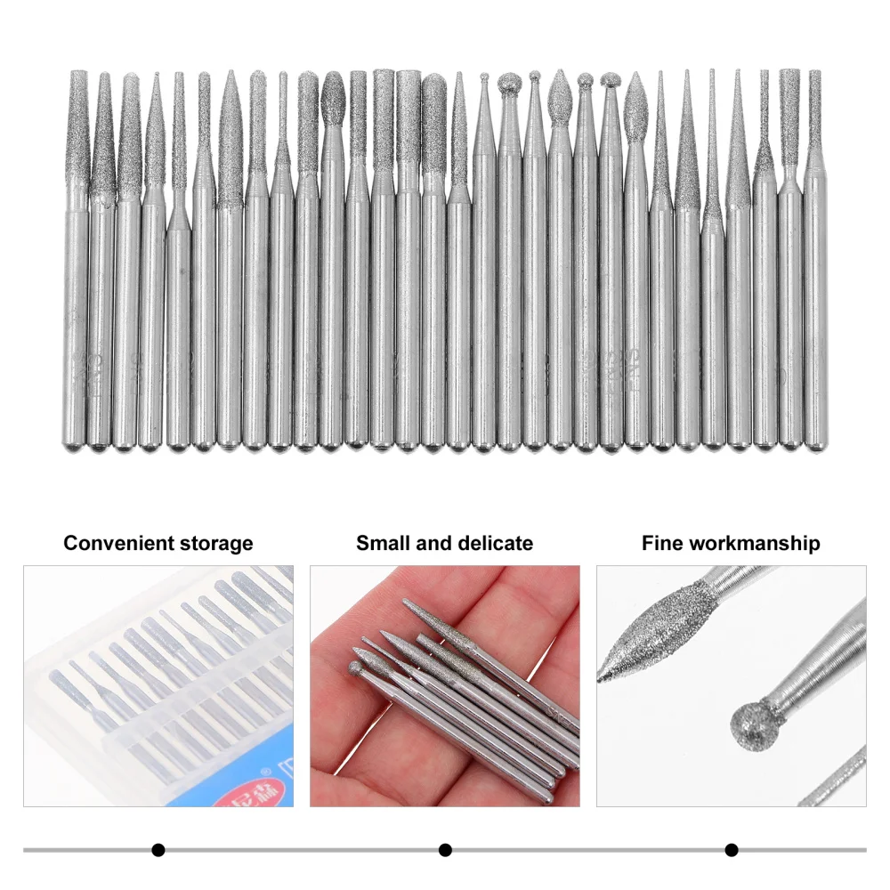 

30Pcs Diamond Manicure Files Salon Nail Drill Bits Practical Sanding Heads