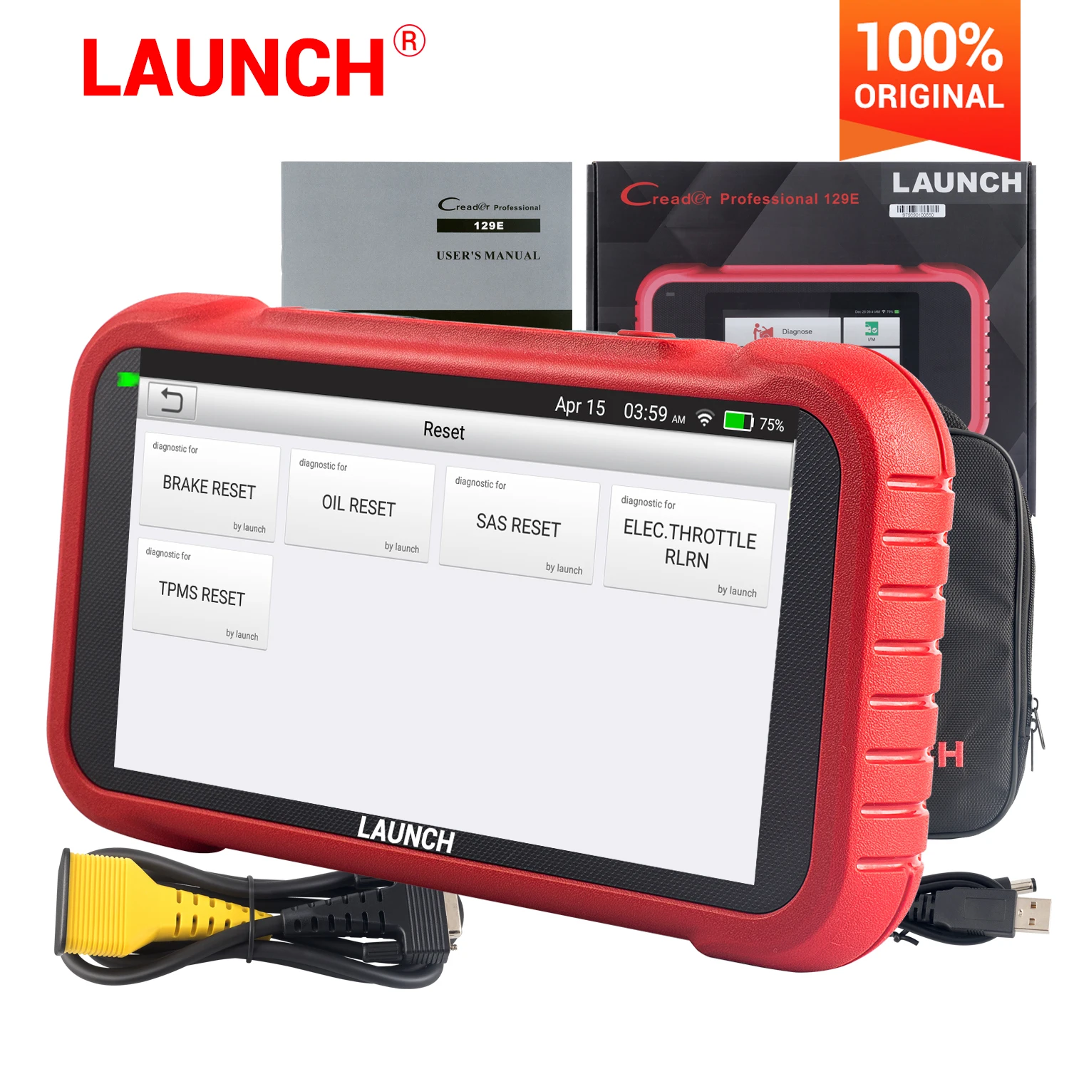 

LAUNCH CRP129E obd2 диагностические инструменты Авто OBD EOBD считыватель кодов Сканер OBDII ENG AT ABS SRS масло SAS EPB ETS TPMS Сброс для автомобилей