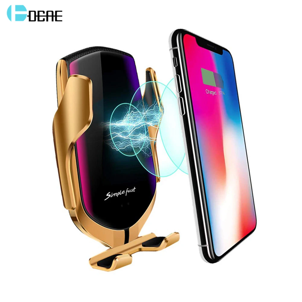 10 Вт Qi автомобильное беспроводное зарядное устройство для XR X 8 XS 11 12 Samsung S21 S20 Note 20