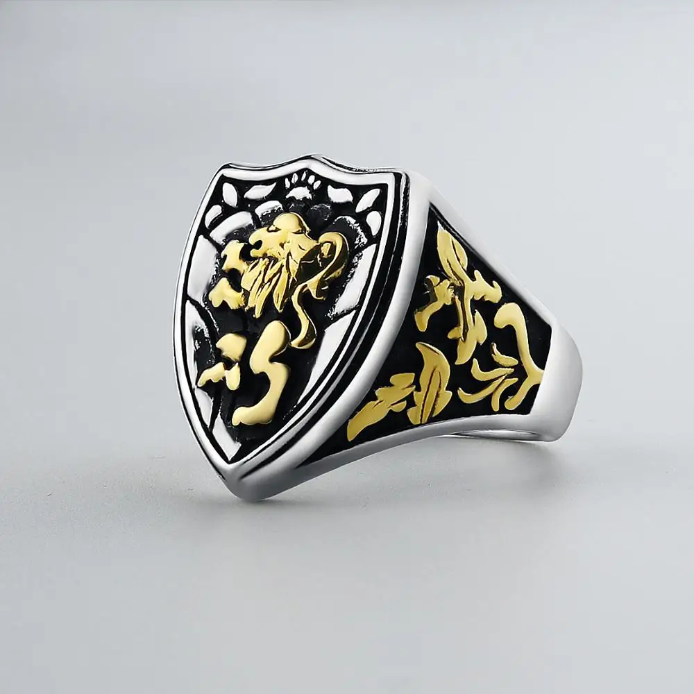 Винтажное кольцо Valily золотого цвета с изображением Льва уникальное Королевского