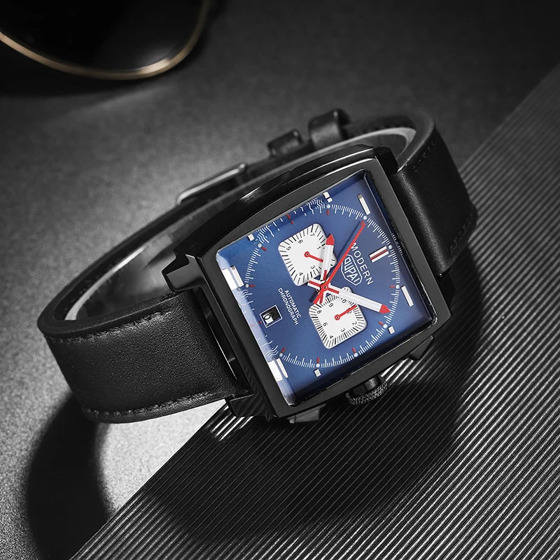 OUPAI 2022 Новое поступление современные квадратные мужские часы хронограф функция