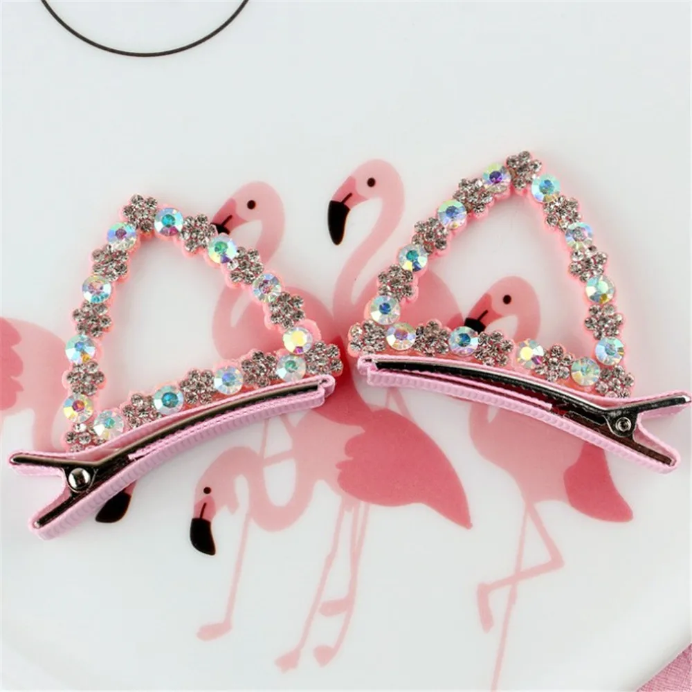 

2PCS/Set Glitter Rainbow Hair Clips Cat Ears Children Hairpins Women Girls Bangs Side Barrette Hairgrips DIY Styling Accessories