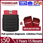Диагностический сканер для автомобилей THINKCAR MUCAR BT200, диагностический инструмент для всех систем, диагностический сканер для автомобилей с 15 функциями сброса, Бесплатная Диагностика кодов на 12345 года