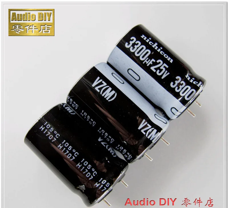 

2pcs/20pcs 3300uF 25V3300uF NICHICON VZ Series 16x25mm Wide Temperature Range Aluminum Electrolytic Capacitor short Feet