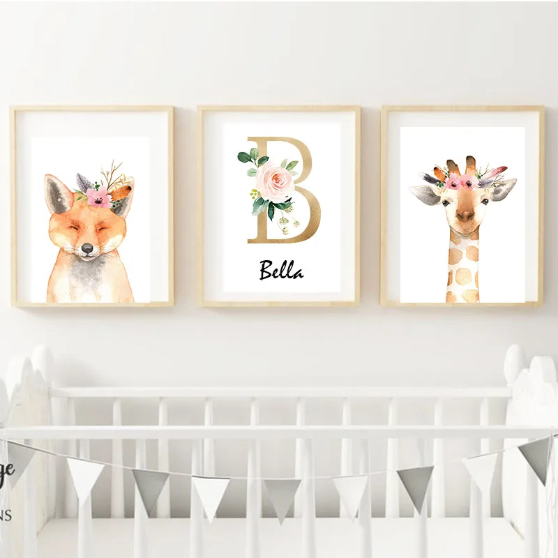 Скандинавский современный мультфильм Луна Кролик для девочек карусель Холст