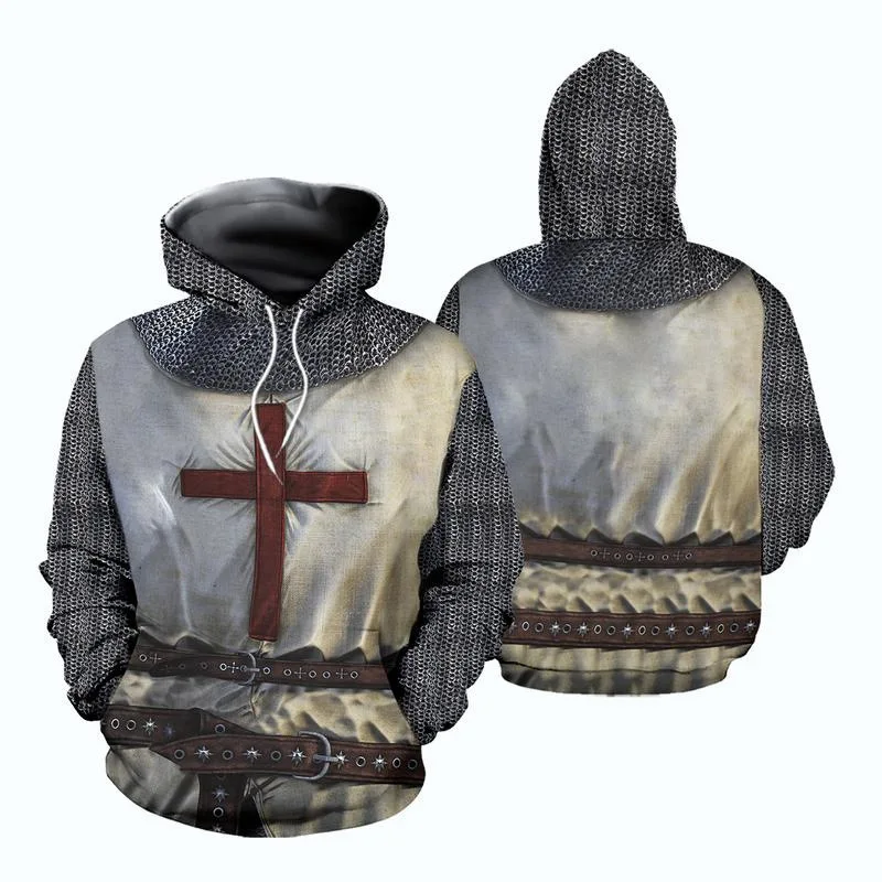 Толстовка The Knight Templar для мужчин и женщин пуловер с 3D принтом повседневное пальто
