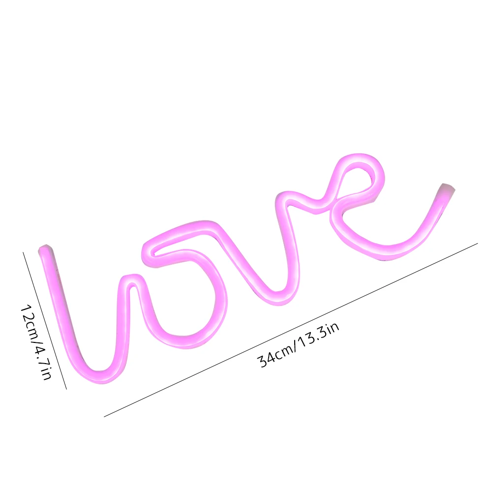 

LED Neon Lights Love Shape Night Light Sign Lamp USB Battery Operated Art Decor Lamp Home Bedroom Party Wedding Decoration