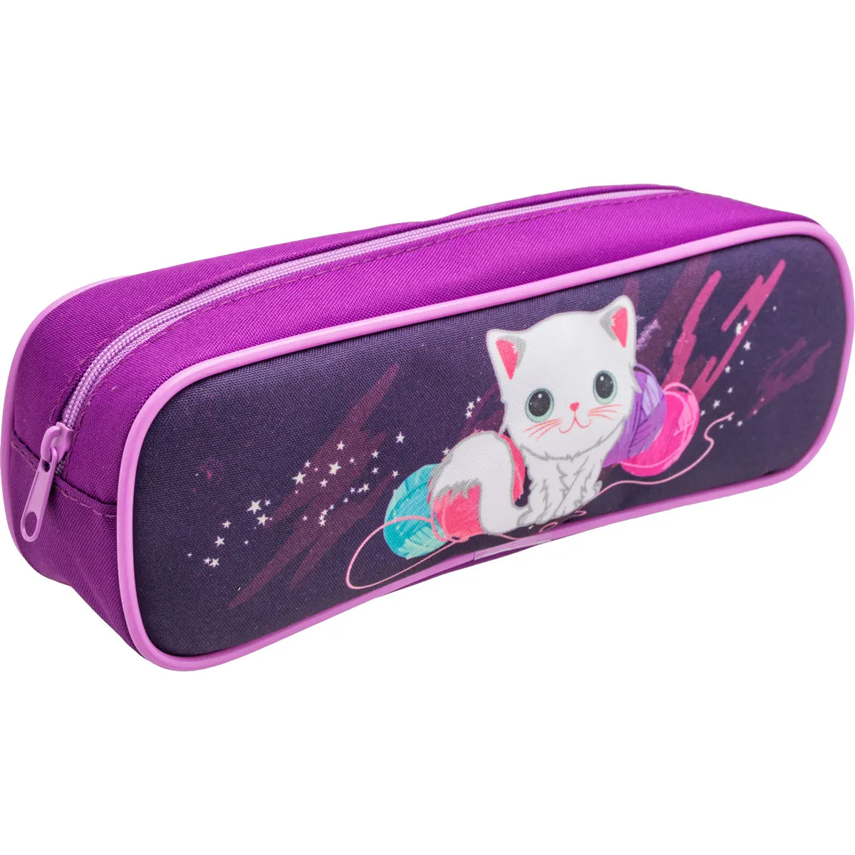 Пенал на молнии TIGER ENTERPRISE FLUFFY KITTEN без наполнения фиолетовый для девочек|Пеналы| |