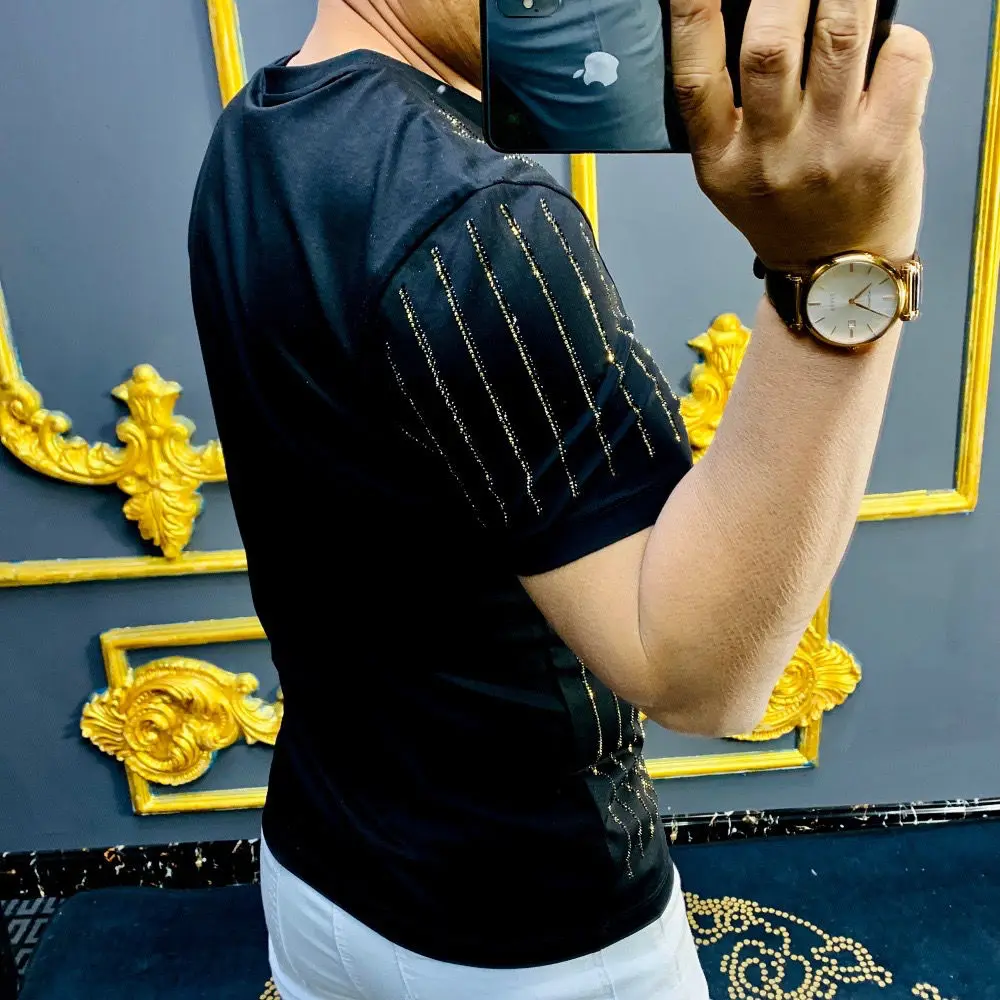 

Short-sleeved T-shirt men's trend Slim round neck personality short-sleeved fashion Korean men's half-sleeved