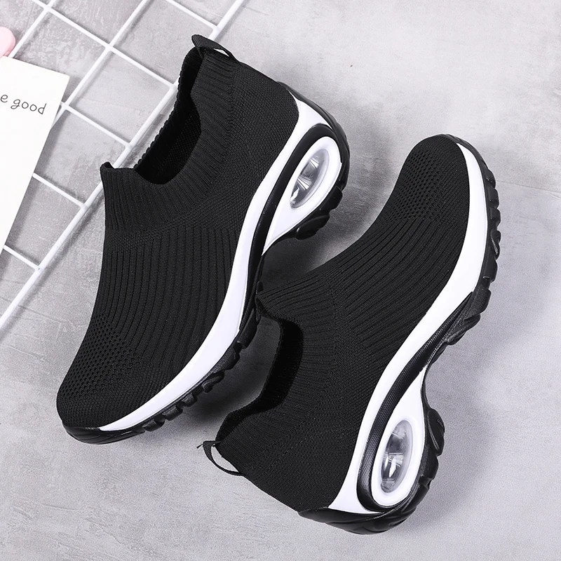 Women Tennis Shoes Air Cushion Sock Shoes for Women Sport Shoes Outdoor Shoes Gym Rocking Shoes Slip-on Female Sneakers