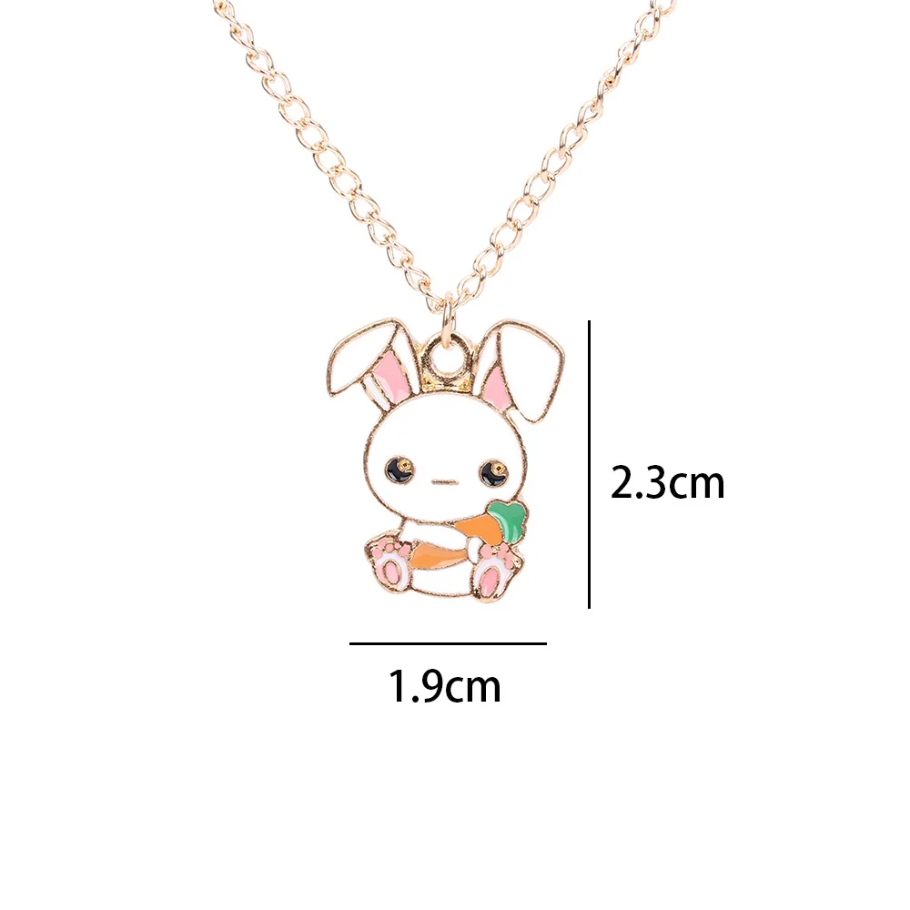 Кулон с эмалью милый мультяшный Кролик морковь модное ожерелье высокого