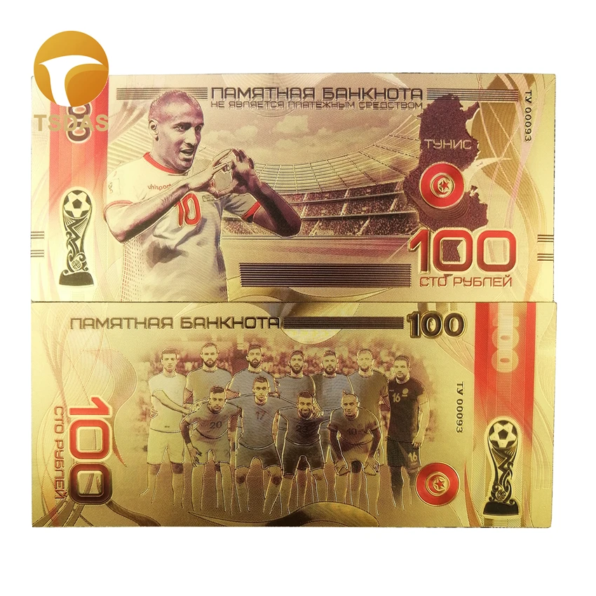 Russian Gold Colorful Banknotes 100 Rubles In 24k Plated Bank Notes Collection for Gifts | Дом и сад