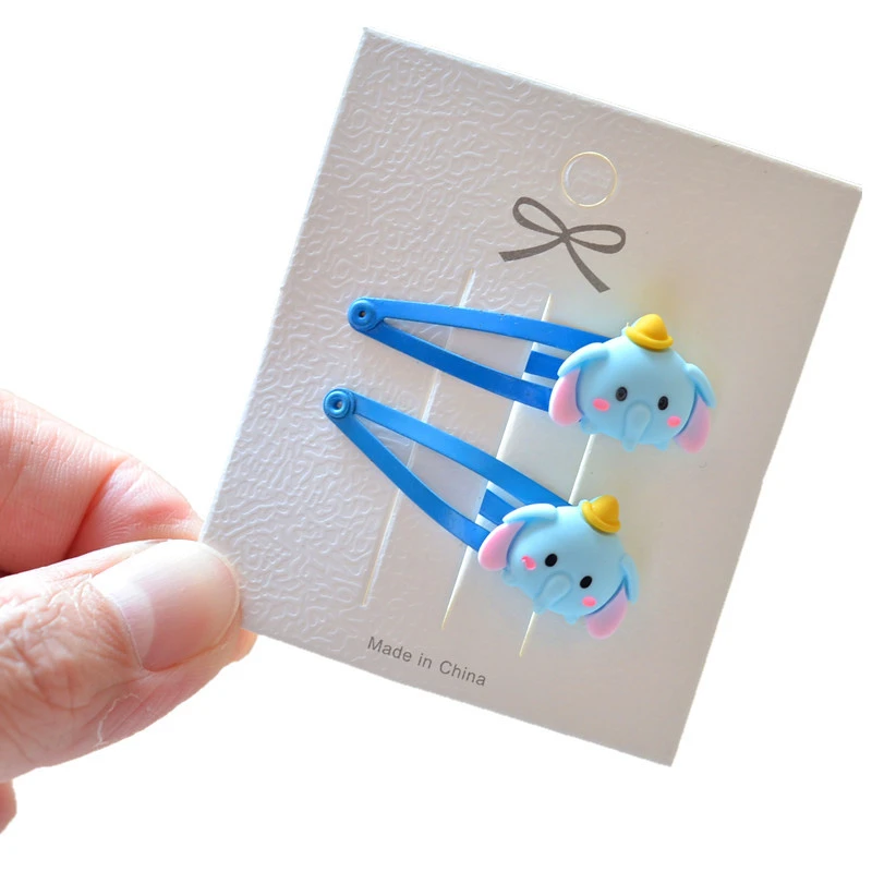 2 шт. новинка милый кот слон Мультяшные аксессуары для волос девочек заколки