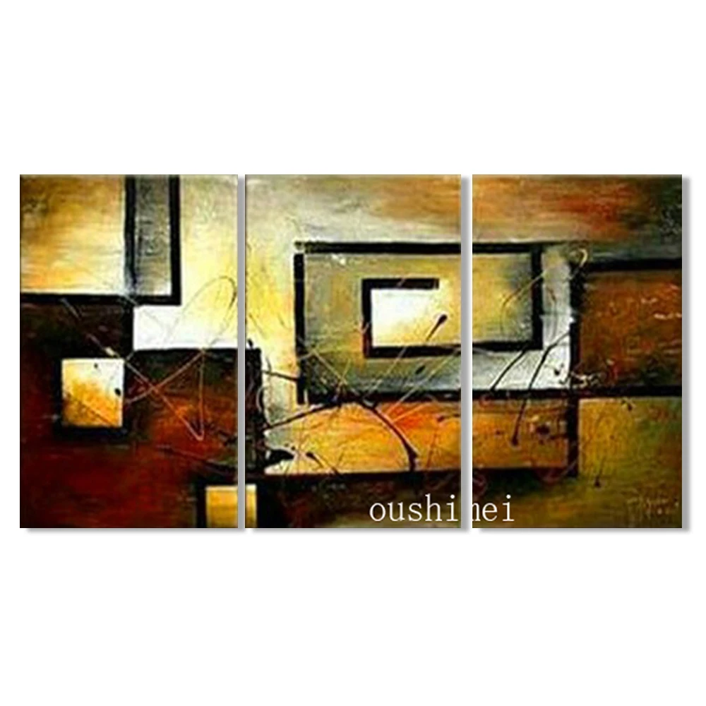 Hot Sale 3pcs/set Handmade Retro Abstract Canvas Oil Painting Home Decor Wall Pictures For Living Room Group Paintings | Дом и сад