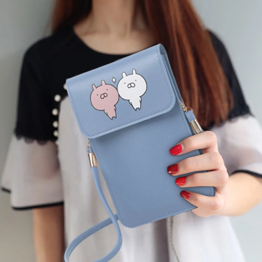 Сменная сумка из кожи с эффектом касания женская для телефона миниатюрная через