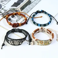 ajc mens bracelet retro braided leather bracelet fashion mix style diy12 mens multi layer bracelet