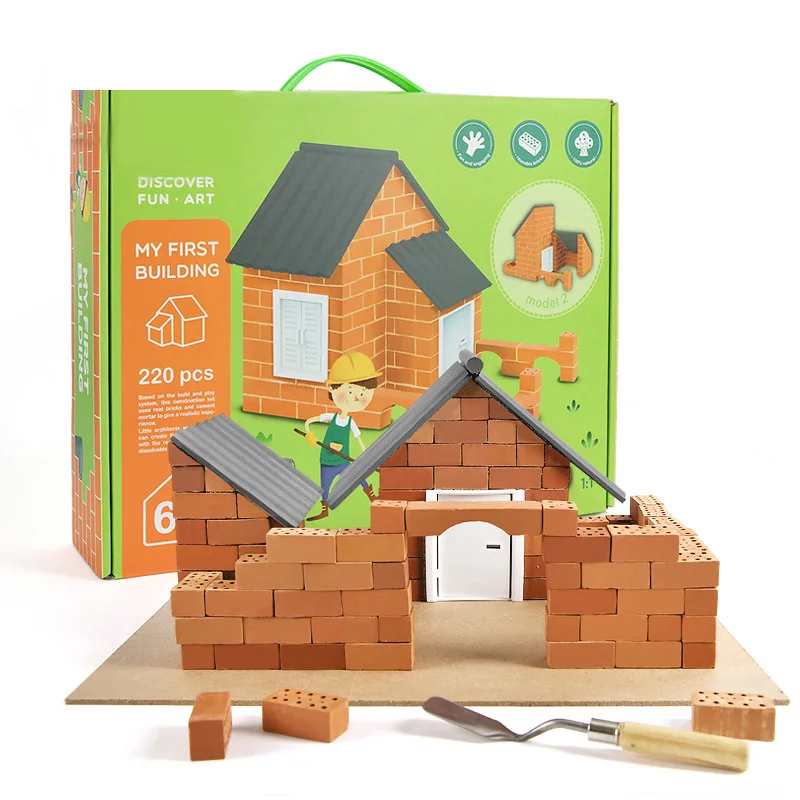 Mideer Детские кирпичи игрушки 3D стереоскопический самодельный дом 6Y + миниатюрная