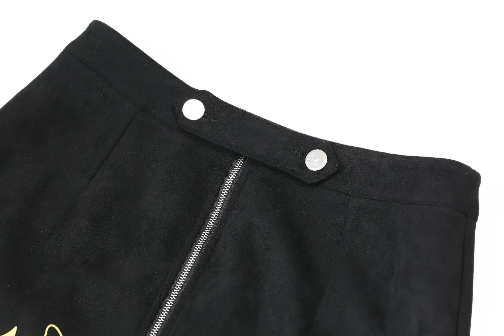 ELFSACK Black Pig Print Korean Style Women Mini Skirt Autumn Fashion Streetwear Bronzing Retro Vintage A Line Female Skirts