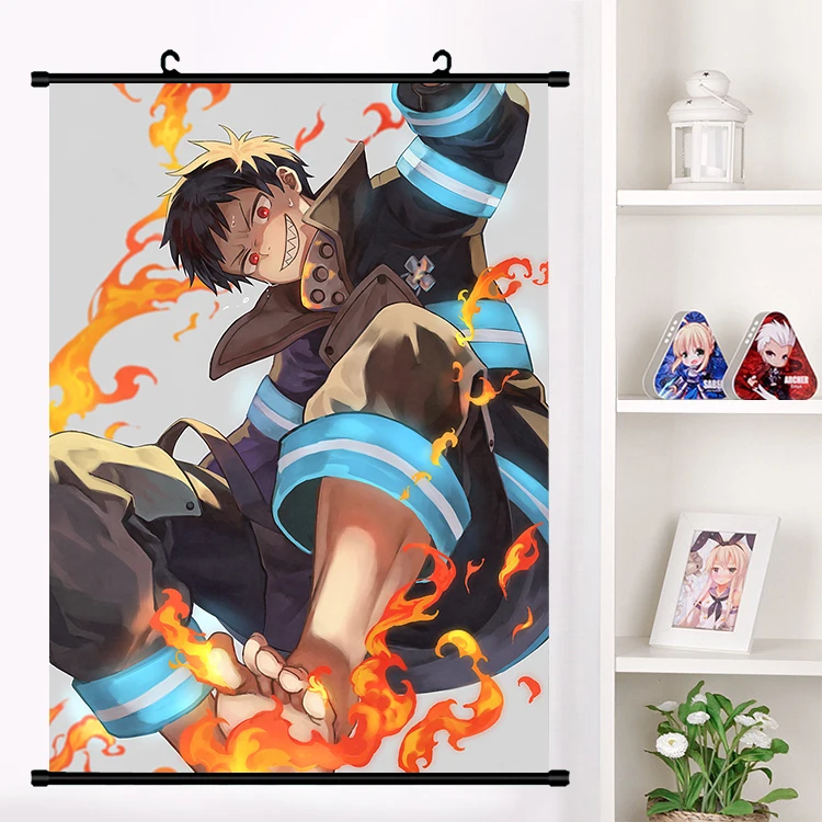 P Аниме Enn No Shouboutai Fire Force Arthur Boyle Iri Настенная роспись настенный плакат Otaku коллекция домашнего декора - Цвет: P