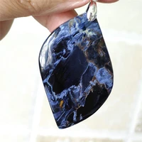 genuine natural blue pietersite chatoyant pendant from namibia women men 49x30x8mm cat eye rare fashion jewelry aaaaaa