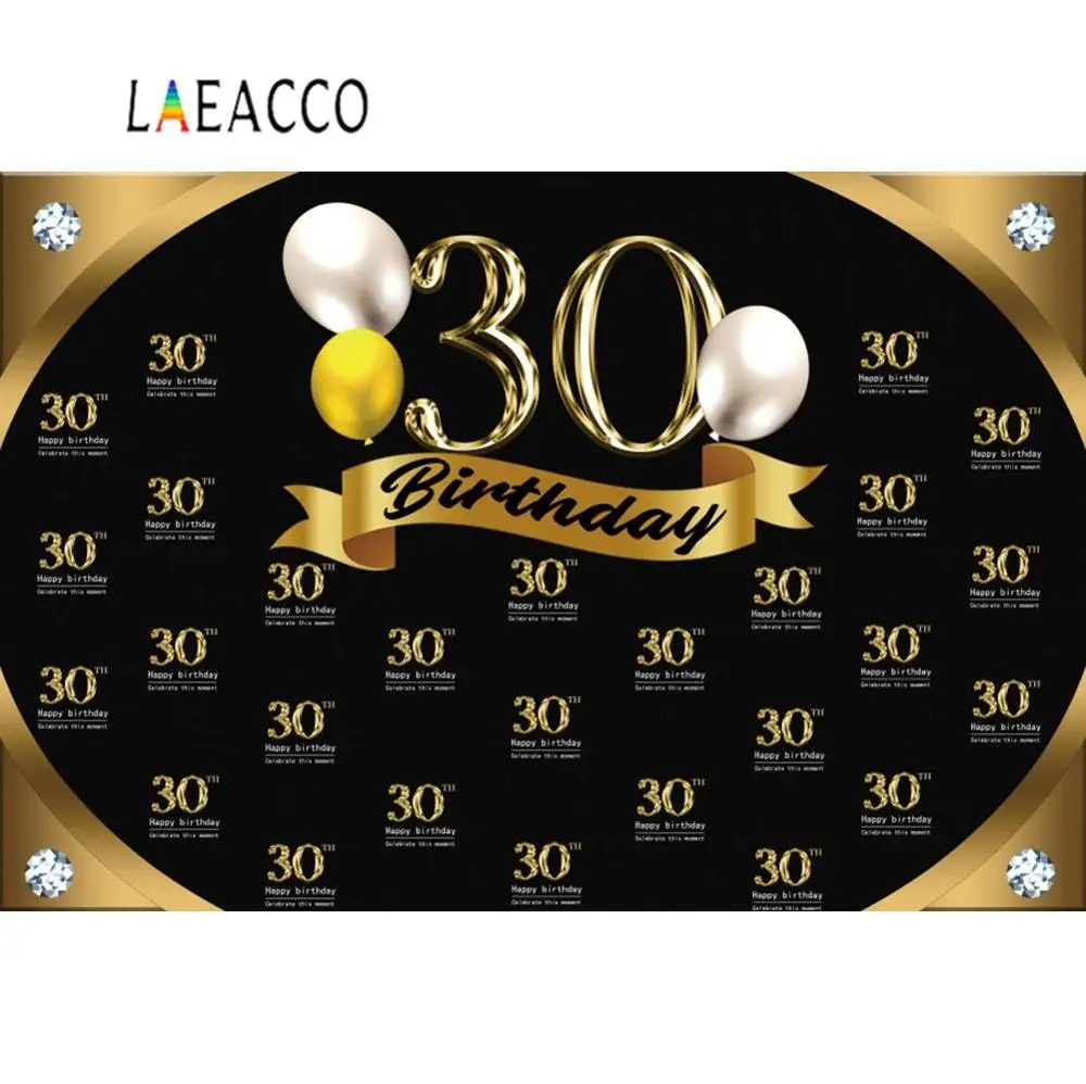 Laeacco воздушные шары Happy 30 40 50 60 й день рождения праздничный постер портрет фото фон