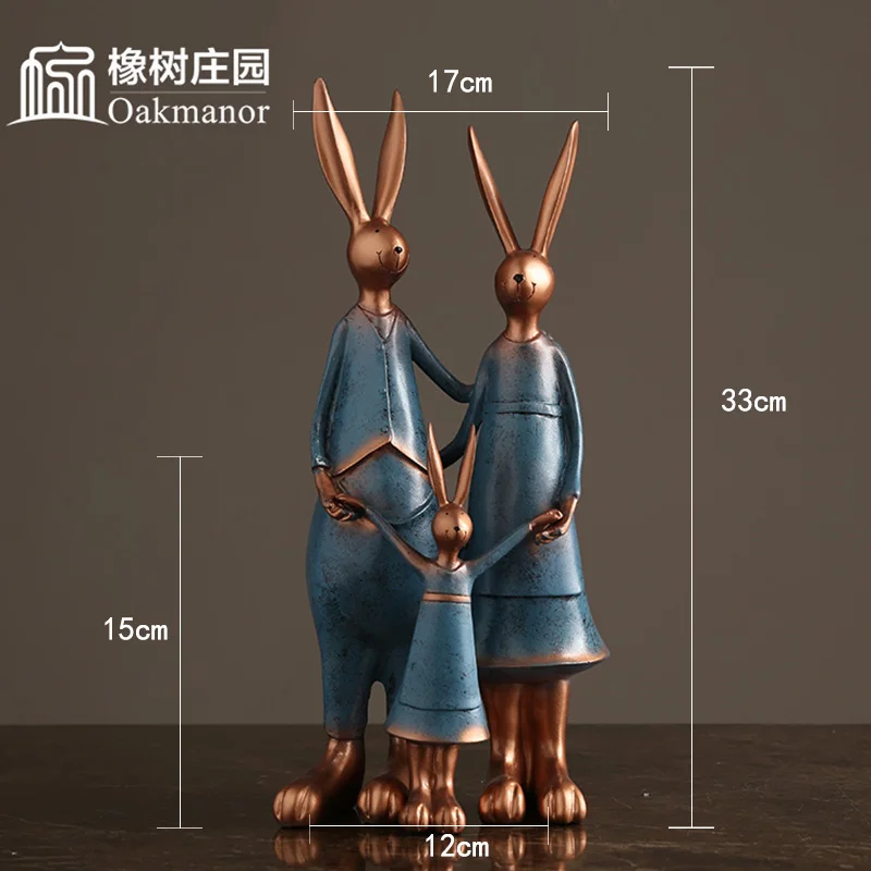 Аксессуары для украшения дома набор небольших подарков статуэтки кролик из