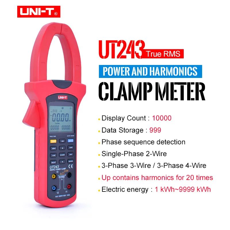 UNI-T UT243 измерители мощности и гармоники измеритель фактора USB-интерфейс испытание