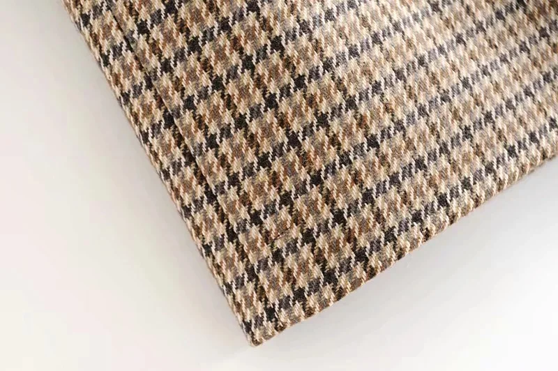 Осенне-зимняя женская элегантная клетчатая мини-юбка в мелкую ломаную клетку с